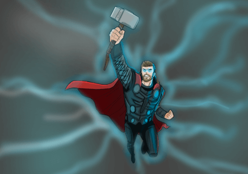 Illustration de Thor réalisé par Fadeldesign